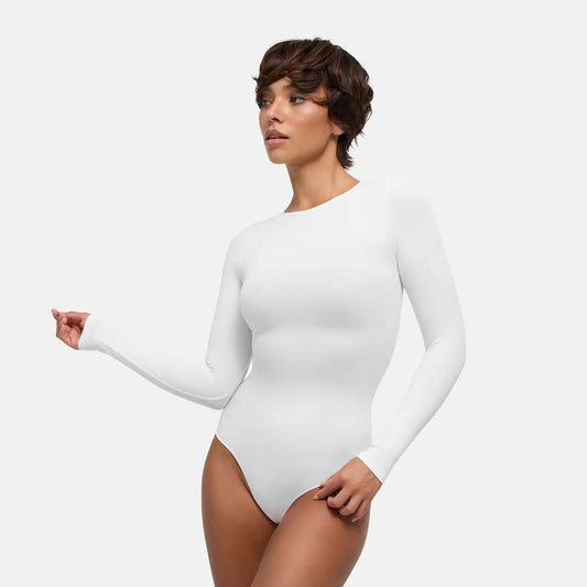 Crewneck Bodysuit Sculpting Shapewear Longsleeve mit Slip