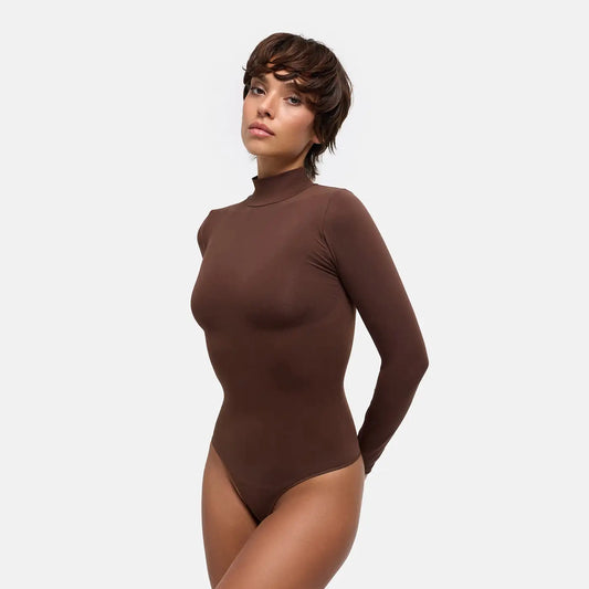 Turtleneck Bodysuit Sculpting Shapewear Longsleeve mit Slip