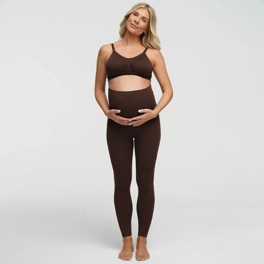 Seamless Umstandsleggings mit hohem Bund